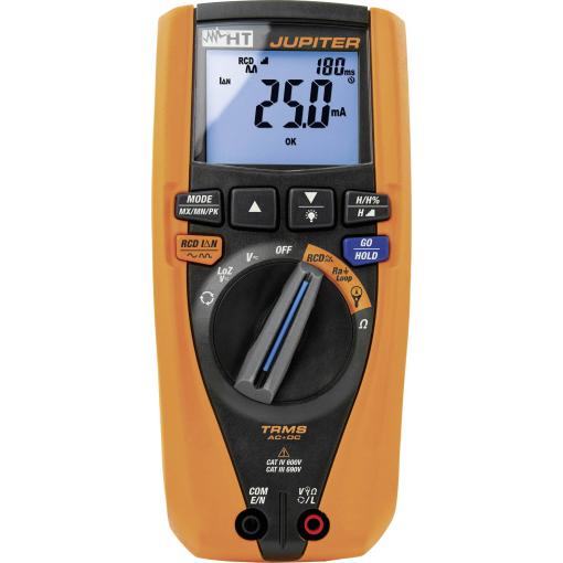 HT Instruments JUPITER digitální multimetr, testery smyčky a chráničů RCD, Kalibrováno dle (ISO), LoZ, CAT IV 600 V, CAT III 690 V, Displej (counts): 6000