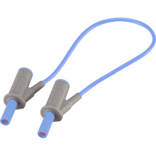 Velmi ohebné bezpečnostní měřicí kabely [lamelová zástrčka 4 mm - lamelová zástrčka 4 mm] 25.00 cm;modrá;MSB-501 10 A