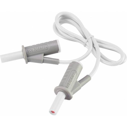 Velmi ohebné bezpečnostní měřicí kabely [lamelová zástrčka 4 mm - lamelová zástrčka 4 mm] 0.75 m;bílá;MSB-501 10 A