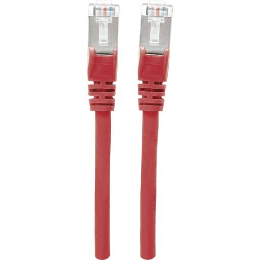 Intellinet 741064 RJ45 síťové kabely, propojovací kabely CAT 6A S/FTP 10.00 m červená fóliové stínění, stínění pletivem, stíněný, bez halogenů 1 ks