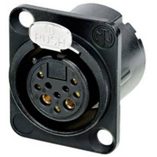 Neutrik NC10FD-LX-B-CON XLR konektor přírubová zásuvka, rovná Pólů: 10 černá 1 ks