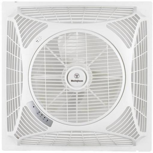 Westinghouse Windsquare stropní ventilátor 46 W, 50 W, 52 W (Ø x v) 36 cm x 21 cm bílá s dálkovým ovládáním, stavová LED, s časovačem, otočný