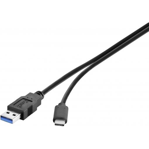 Renkforce USB kabel USB 3.2 Gen2 USB-A zástrčka, USB-C ® zástrčka 0.15 m černá pozlacené kontakty RF-3241264