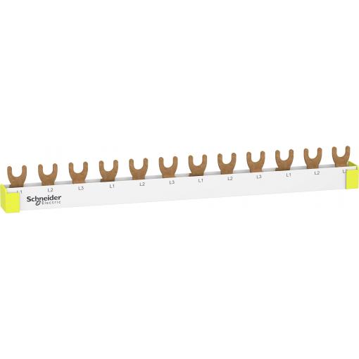 Schneider Electric R9XFH312 Fázová lišta vidlice, 3p, 12 TE, 63A Phase busbar šedobílá (RAL 7035) 63 A 500 V Typ vodiče = L 1 ks