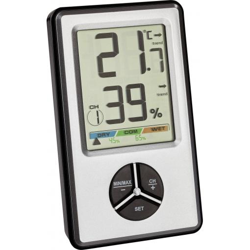 TFA Dostmann TFA - Thermo-Hygrometer - digital - Silber bezdrátový teploměr a vlhkoměr bílá 30.5045.54