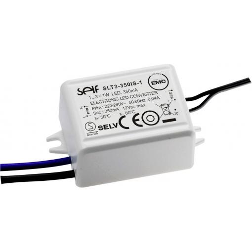 Self Electronics SLT3-350IS-1 LED driver konstantní proud 3.15 W 350 mA 3.0 - 9.0 V/DC schválení nábytku , bez možnosti stmívání, ochrana proti přepětí ,