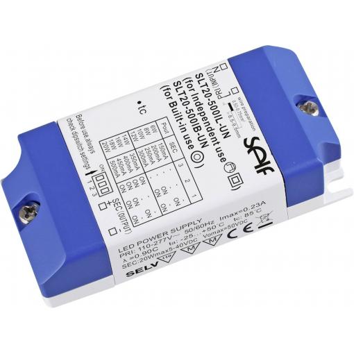 Self Electronics SLT20-500IL-UN LED driver konstantní proud 20 W 150 - 500 mA 2.0 - 42.0 V/DC schválení nábytku , bez možnosti stmívání, ochrana proti přepětí