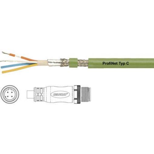 HELU PROFInet C PUR CMX M12 D připojovací kabel pro senzory - aktory, 806485, piny: 4, 5.00 m, 1 ks