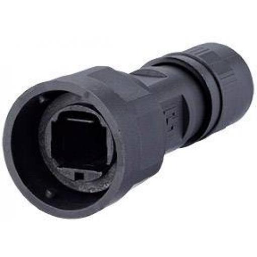 Metz Connect 1401015002KE, RJ45 konektor, průchodkové pouzdro, černá, 1 ks