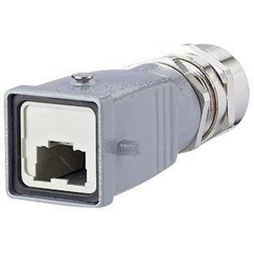 Metz Connect 1401065000ME, RJ45 konektor, průchodkové pouzdro, šedá, 1 ks