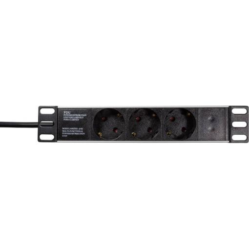 LogiLink PDU3B01 10 palec zásuvková lišta pro datové skříně hliníkový profil stříbrná, černá