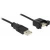 Delock USB kabel USB 2.0 USB-A zástrčka, USB-A zásuvka 0.25 m černá pozlacené kontakty 85462
