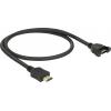 Delock HDMI prodlužovací kabel Zástrčka HDMI-A, Zásuvka HDMI-A 0.50 m černá 85463 High Speed HDMI s Ethernetem, pozlacené kontakty HDMI kabel
