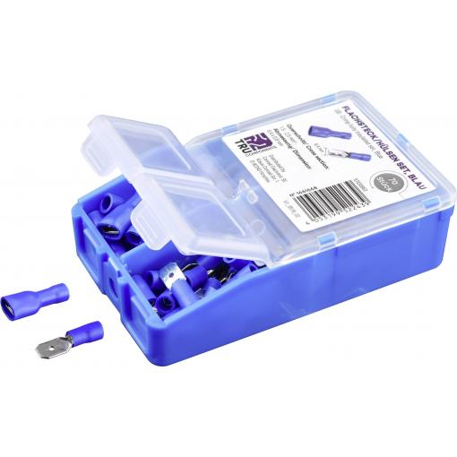 TRU COMPONENTS krimpovací sada 1.5 mm² 2.5 mm² modrá 140 ks plná izolace