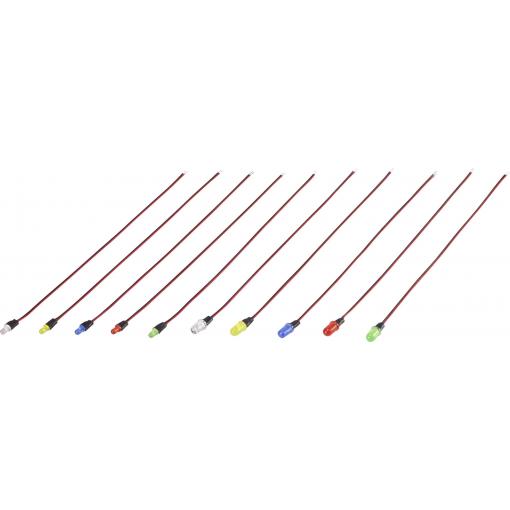 TRU COMPONENTS TC-6649284 sada LED žlutá, modrá, červená, zelená, bílá kulatý 3 mm, 5 mm
