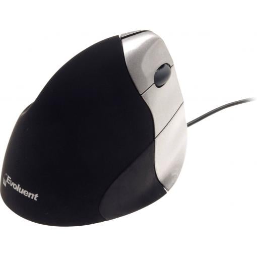 Evoluent VerticalMouse 3 optická ergonomická myš, přenos USB, 5 tlačítko, 2600 dpi, černá, stříbrná