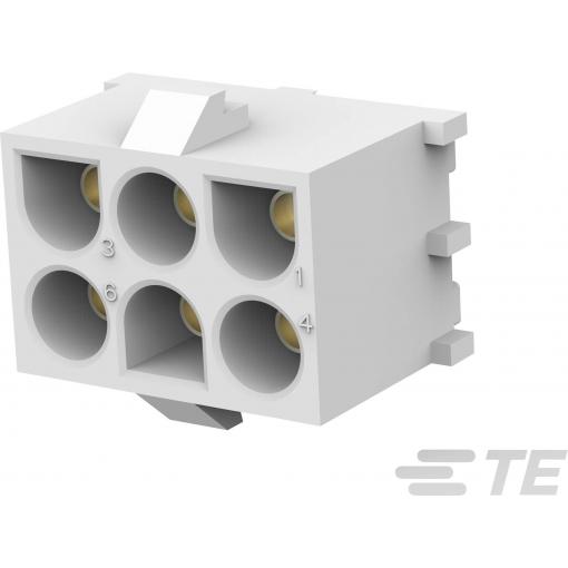 TE Connectivity MATE-N-LOK zásuvkový konektor do DPS 6, rozteč 6.35 mm, 350827-4, 1 ks