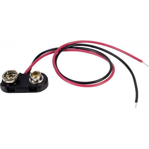 TRU COMPONENTS BS-ER-1-200 bateriový klip 1x 9 V tlačítkové připojení (d x š x v) 24.5 x 11.8 x 7.3 mm