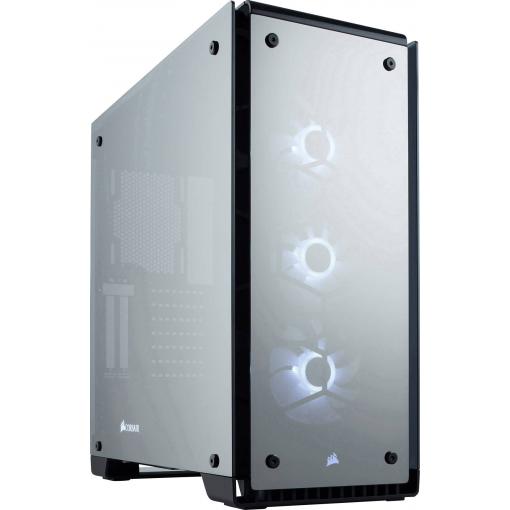 Corsair Crystal 570X RGB Mirror Black Tempered Glass midi tower PC skříň černá 3 předinstalované LED ventilátory, prachový filtr