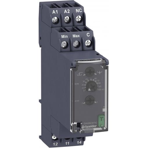 Schneider Electric monitorovací relé 1 přepínací kontakt 1 ks RM22LG11MR kontrola naplnění, přívodní čerpání a odčerpávání