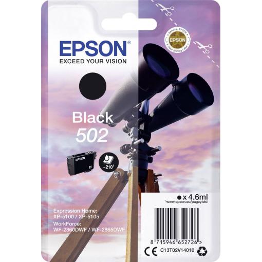 Epson Ink 502 originál černá C 13 T 02V14010
