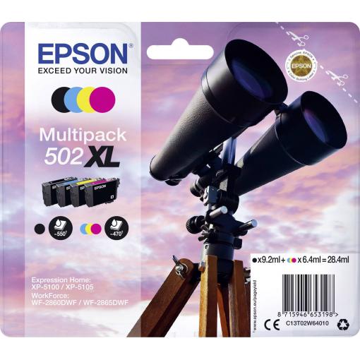 Epson Ink T02W6, 502XL originál kombinované balení černá, azurová, purppurová, žlutá C13T02W64010