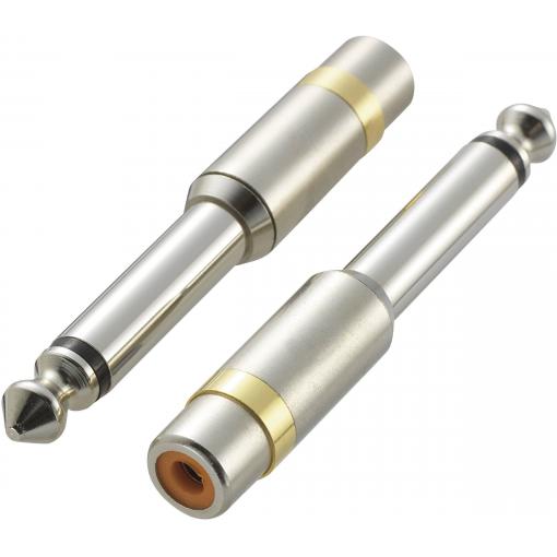 SpeaKa Professional SP-6672048 KCA-635 jack / cinch audio adaptér [1x jack zástrčka 6,3 mm - 1x cinch zásuvka] stříbrná