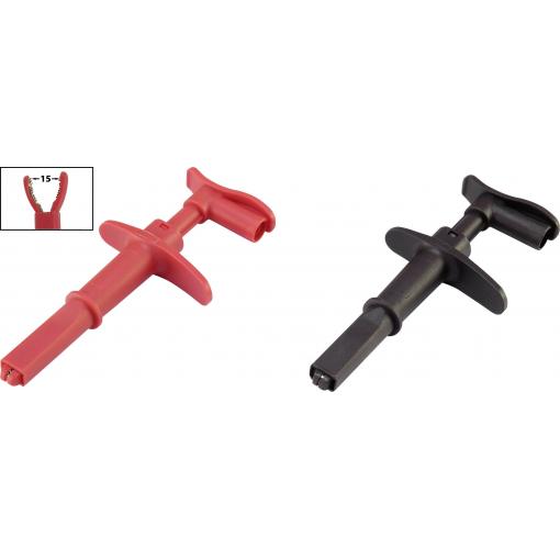 VOLTCRAFT MSK-116 krokosvorka, zástrčka 6 mm, CAT III 1000 V, CAT IV 600 V, černá, červená