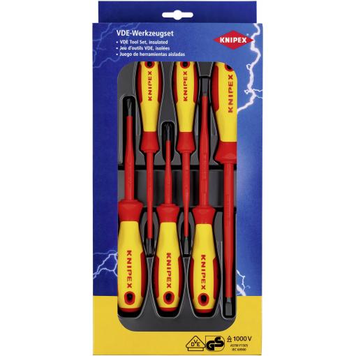 Knipex sada šroubováků, plochý, křížový PH, 6dílná, 00 20 12 V02