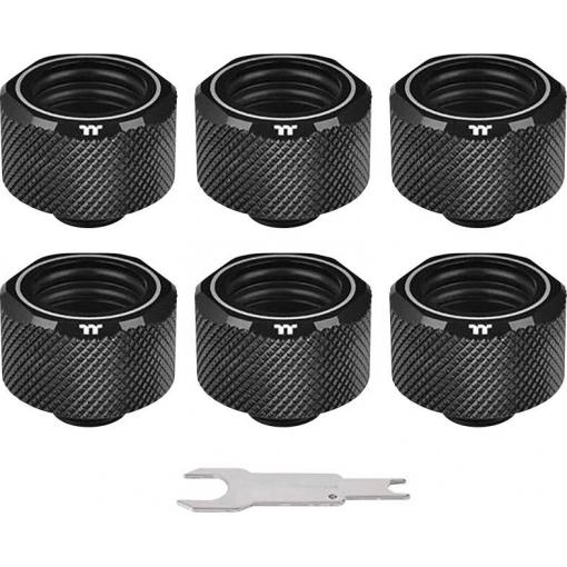 Thermaltake Pacific C-PRO G1/4 PETG Tube 16mm OD Compression – Black (6-Pack Fittings) tvarovka pro vodní chladič