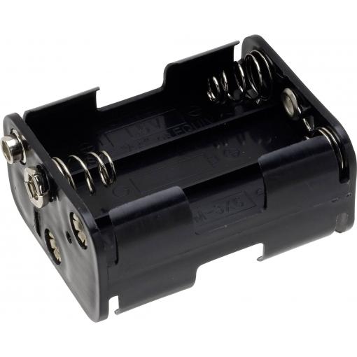 TRU COMPONENTS BH-363-1B bateriový držák 6x AA tlačítkové připojení