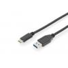 Digitus USB kabel USB 3.2 Gen1 USB-C ® zástrčka, USB-A zástrčka 1.00 m černá dvoužilový stíněný AK-300146-010-S