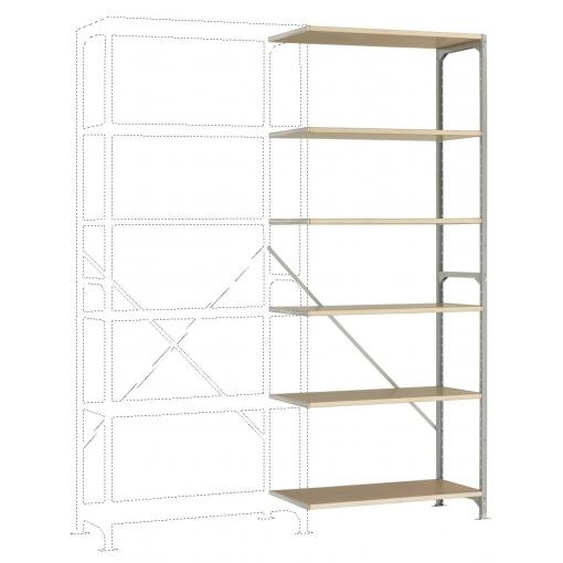 Manuflex RB1188 přístavný modul regálu oddělení , (š x v x h) 97 x 2.5 x 30 cm, ocel, kovová podlaha, pozinkovaná