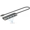 Renkforce RF-3374944 USB Hub 4 porty USB-A USB 3.2 Gen1 5 GBit/s s hliníkovým krytem stříbrná