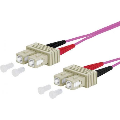 Metz Connect 151S1EOEO10E optické vlákno optické vlákno kabel 1.00 m fialová [2x zástrčka SC - 2x zástrčka SC] 50/125 µ Multimode OM4