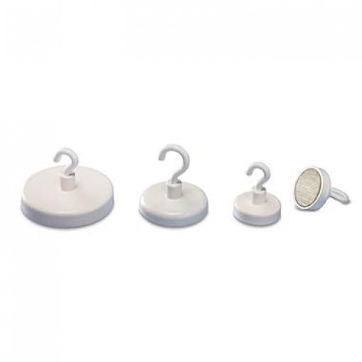 magnetoplan magnet s háčkem (Ø) 36 mm kulatý, s hákem bílá 1 ks 52636