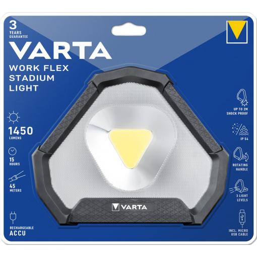 Svítilna VARTA 18647 LED nabíjecí, WORK FLEX STADIUM LIGHT