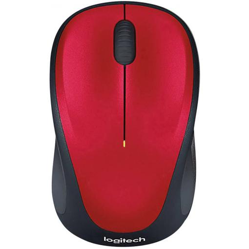 Logitech M235 optická myš, přenos bezdrátový, 3 tlačítko, 1000 dpi, červená/černá
