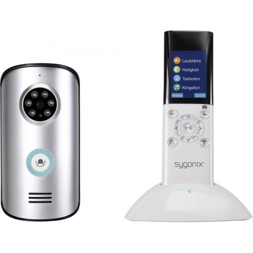 Sygonix EM-4159 bezdrátový domovní video telefon kompletní sada, stříbrná, bílá, černá, SY-3396994