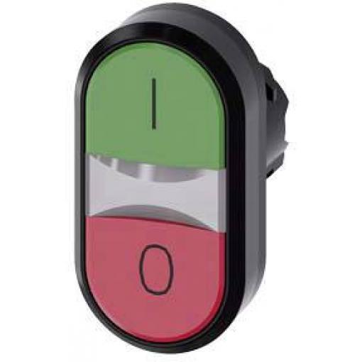 Siemens 3SU1000-3AB42-0AK0, 3SU10003AB420AK0 dvojitý tlakový spínač, 22.3 mm, 1 ks