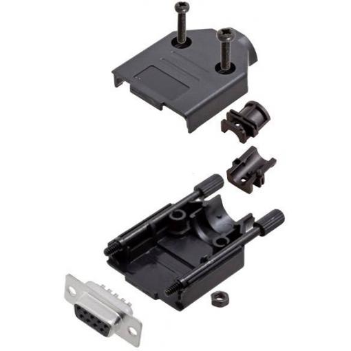 Amphenol L17DTPK-P-09+L77SDE09S sada D-SUB zásuvková lišta 180 ° Pólů: 9 pájecí kalíšek 1 ks