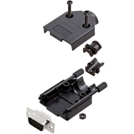 Amphenol L17DTPK-P-09+L717HDE15P sada D-SUB kolíkové lišty 180 ° Pólů: 15 pájecí kalíšek 1 ks