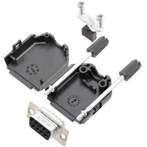 Amphenol L17DPPK09-BK+L77SDE09S sada D-SUB zásuvková lišta 180 ° Pólů: 9 pájecí kalíšek 1 ks
