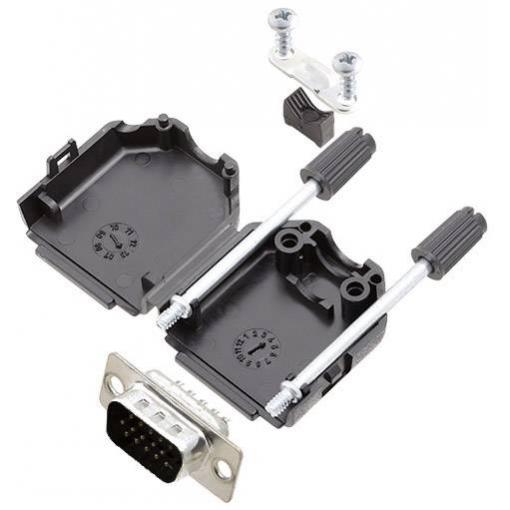 Amphenol L17DPPK09-BK+L717HDE15P sada D-SUB kolíkové lišty 180 ° Pólů: 15 pájecí kalíšek 1 ks