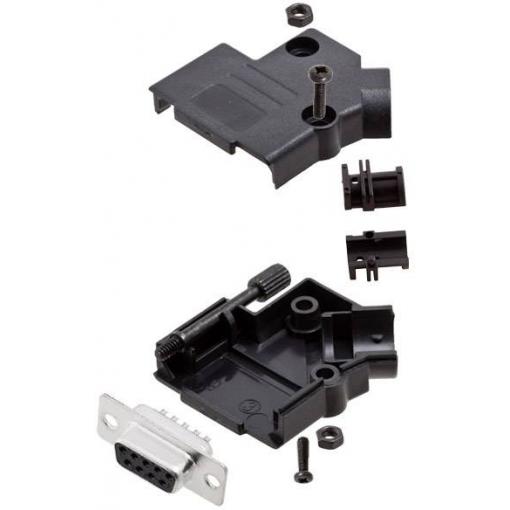 Amphenol L17D45PK-P-09+L77SDE09S sada D-SUB zásuvková lišta 45 ° Pólů: 9 pájecí kalíšek 1 ks
