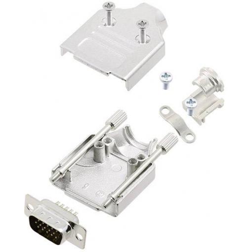 Amphenol L17MHDM09+L717HDE15P sada D-SUB kolíkové lišty 180 ° Pólů: 15 pájecí kalíšek 1 ks