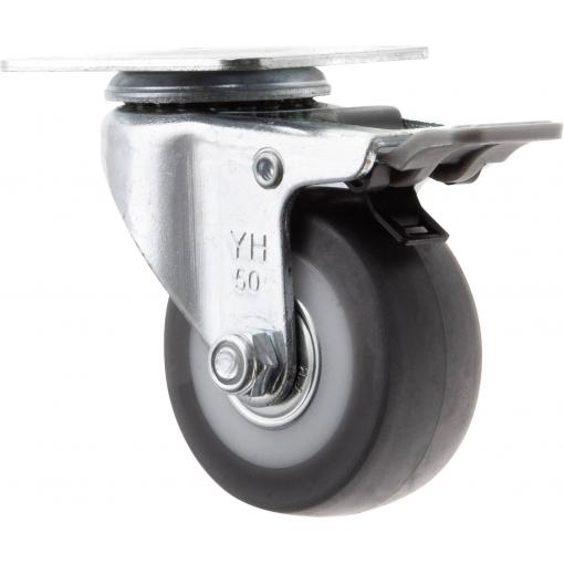 TOOLCRAFT TO-5137869 Otočné kolečko s aretační brzdou a konstrukční deskou 50 mm nosnost (max.): 50 kg
