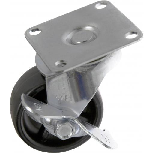 TOOLCRAFT TO-5137896 Otočné kolečko s aretační brzdou a konstrukční deskou 50 mm nosnost (max.): 50 kg