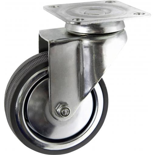 TOOLCRAFT TO-5137911 Otočné kolečko s konstrukční deskou 80 mm, gumové nosnost (max.): 70 kg