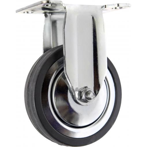 TOOLCRAFT TO-5137932 Pevné kolečko s konstrukční deskou 100 mm, gumové nosnost (max.): 80 kg